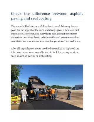 check the difference between asphalt paving
