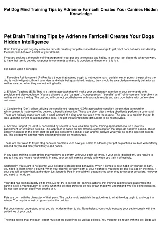 Dog Mind Training Tips by Adrienne Farricelli Develops Your Pets Hidden Knowledge