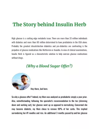 The Story behind Insulin Herb