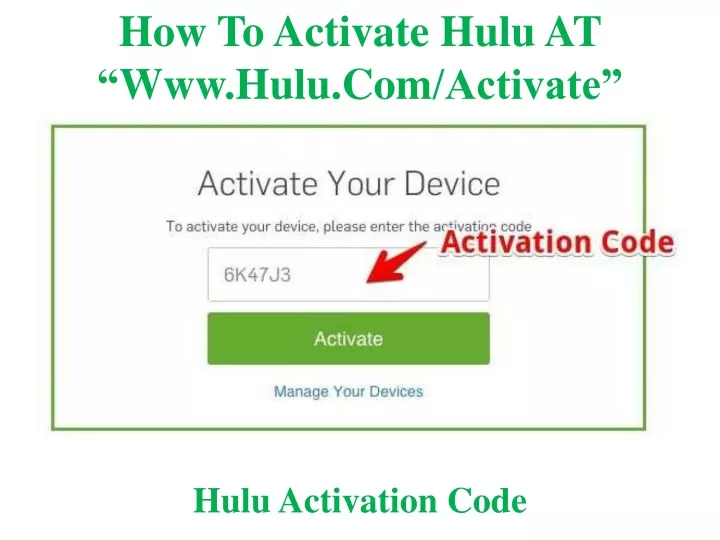 how to activate hulu at www hulu com activate