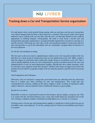 tracking down a car and transportation service