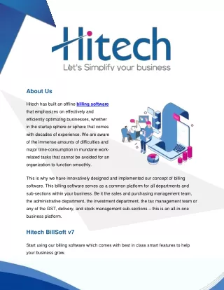 Free Billing Software - Hitech Digital World Pvt Ltd.