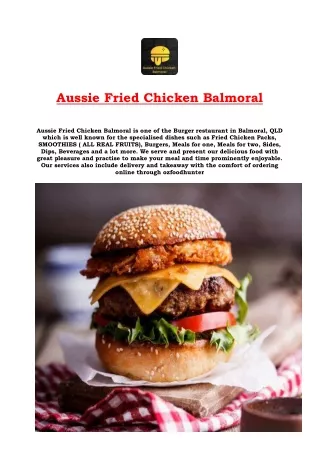 5% Off - Aussie Fried Chicken Balmoral Menu, QLD