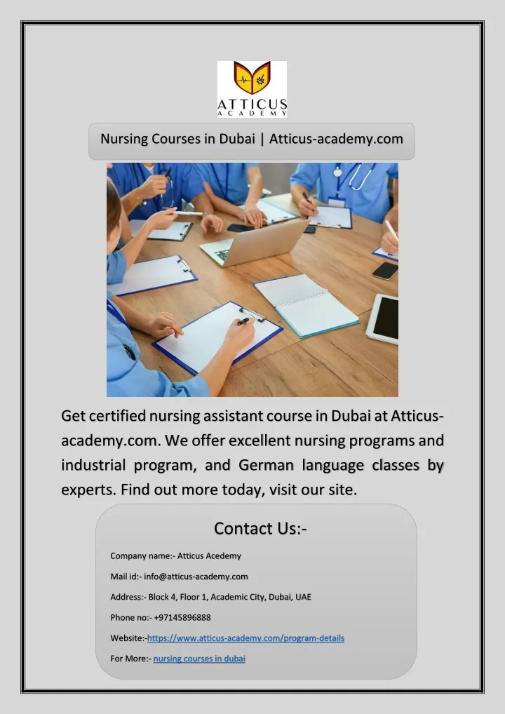 nursing courses in dubai atticus academy com