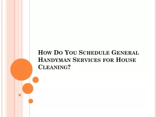 Professional Handyman Services for House Cleaning