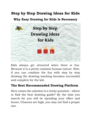 Step by Step Drawing Ideas for Kids