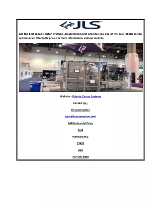 get the best robotic carton systems jlsautomation