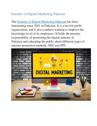 Institute of Digital Marketing Pakistan