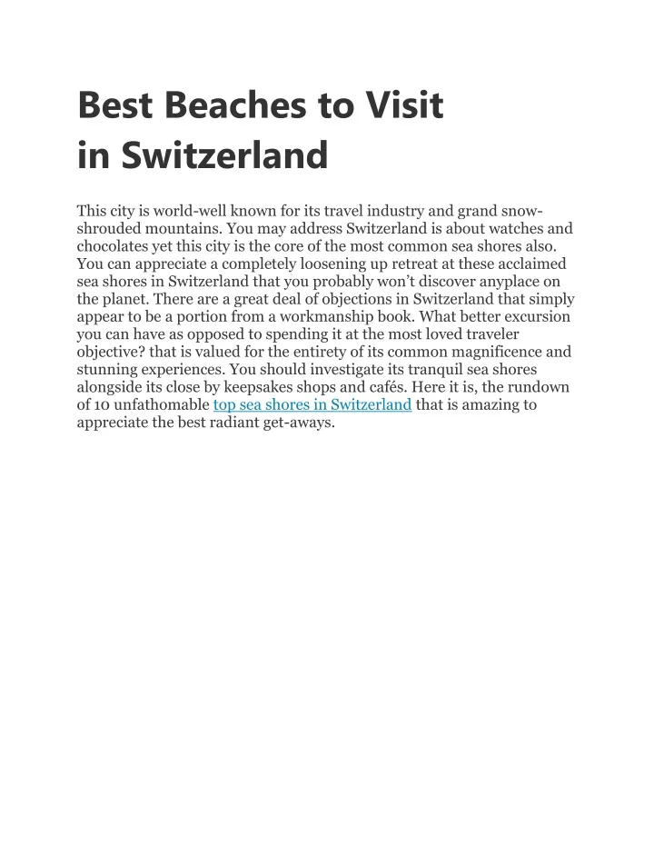 best beaches to visit in switzerland