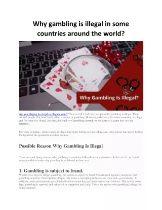why gambling is illegal in some countries around