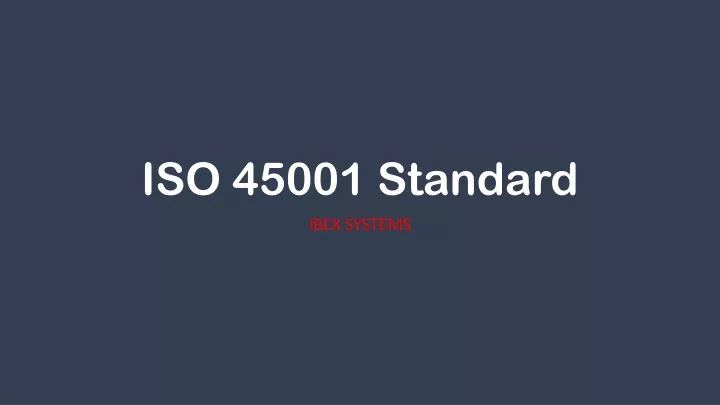 iso 45001 standard