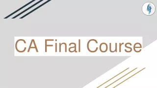 CA Final Course