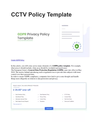CCTV Policy Template