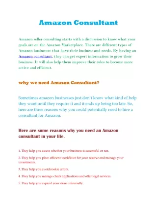 amazon consultant