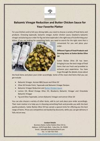 balsamic vinegar reduction and butter chicken
