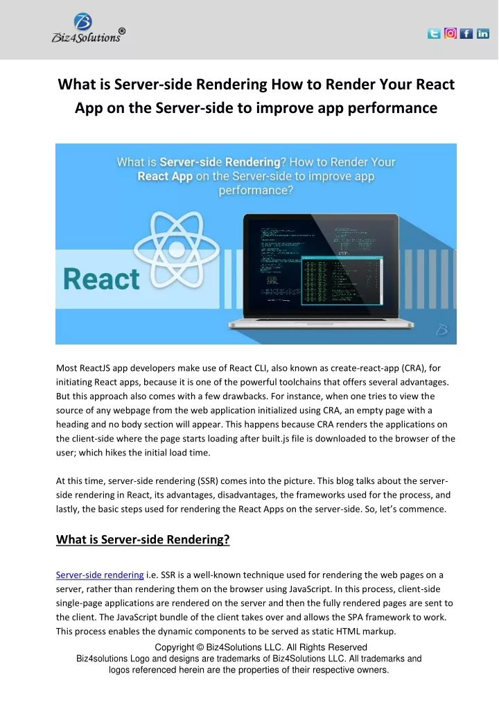 PPT - How To Render Your React App On The Server-side To Improve App ...