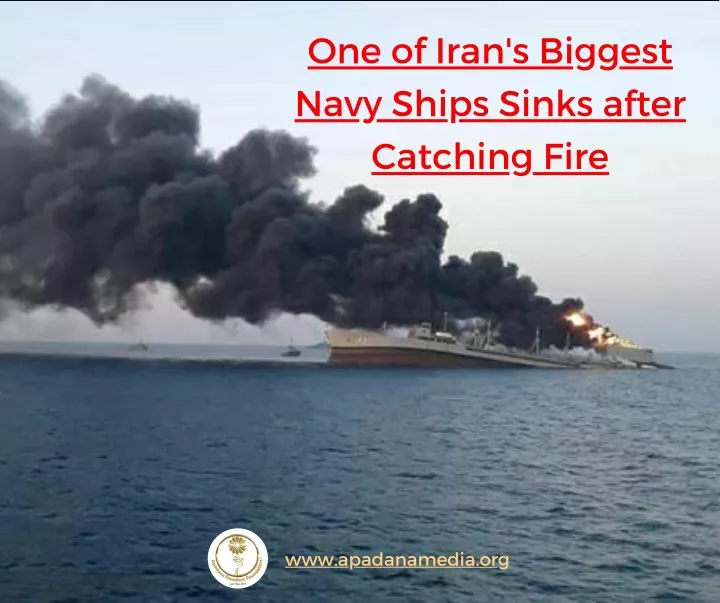 one of iran s biggest navy ships sinks after