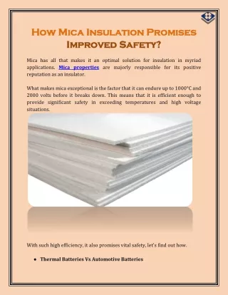 how mica insulation promises how mica insulation