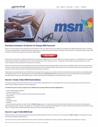 Reset MSN Password | MSN Forgot Password