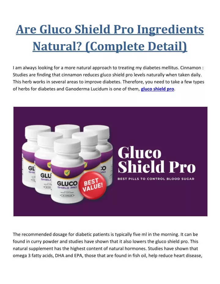 are gluco shield pro ingredients natural complete