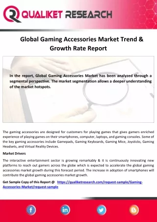 Global Gaming Accessories Market   Size, Share ,Companies, Countries, Types