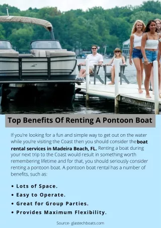 Top Benefits Of Renting A Pontoon Boat