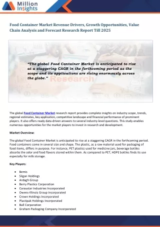 food container market revenue drivers growth
