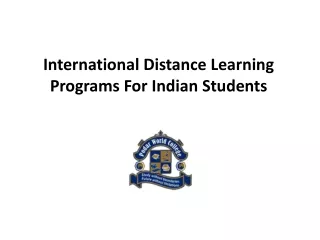 international distance learning programs