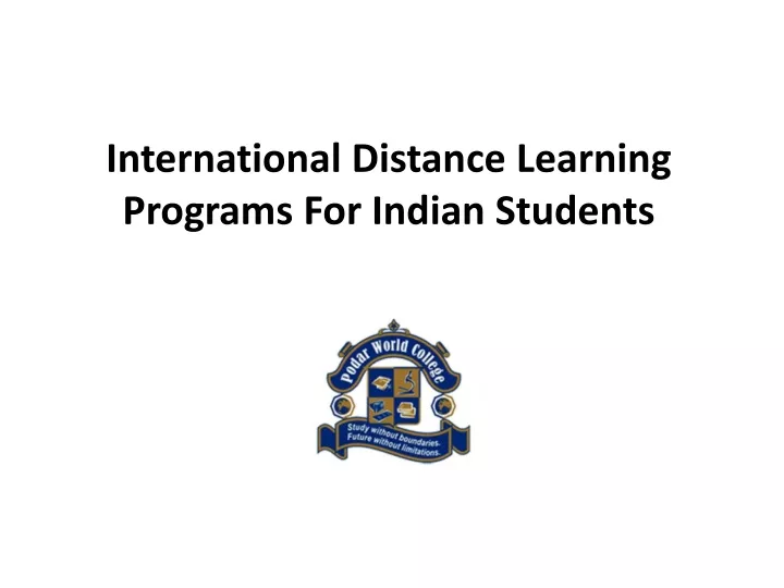 international distance learning programs