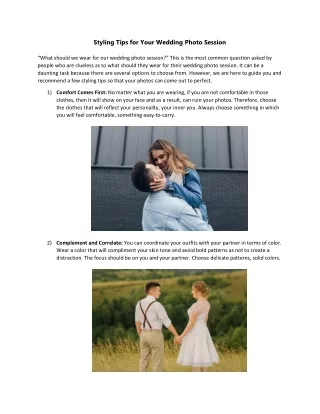 Styling Tips for Your Wedding Photo Session