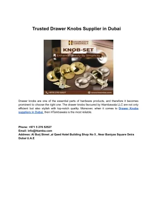 trusted drawer knobs supplier in dubai