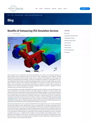 Benefits of outsourcing FEA simulation services.