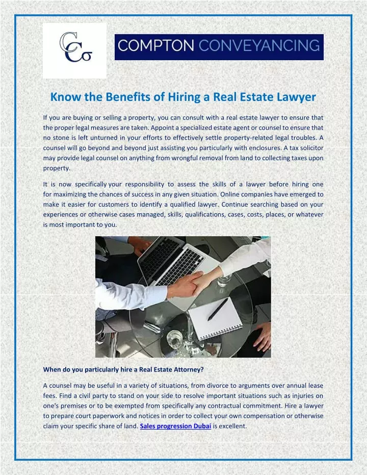 know the benefits of hiring a real estate lawyer