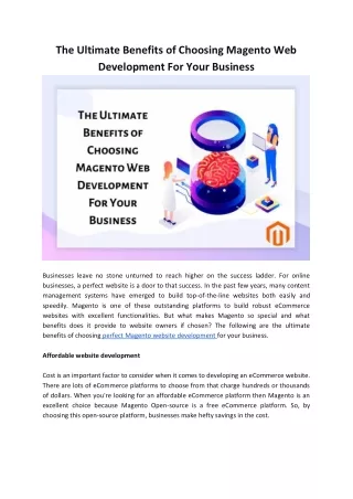 the ultimate benefits of choosing magento