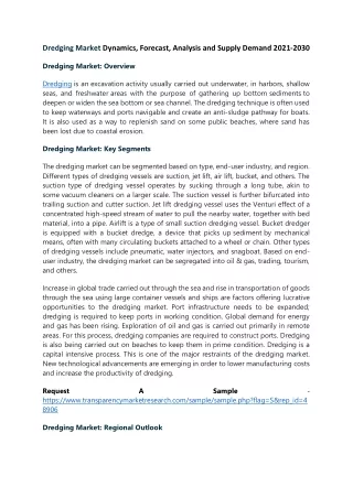 dredging market dynamics forecast analysis