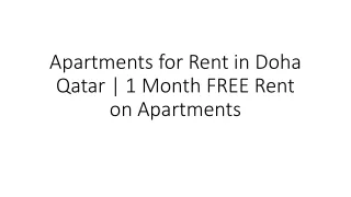 Apartments for Rent in Doha Qatar