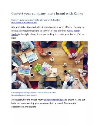 convert your company into a brand with kanku