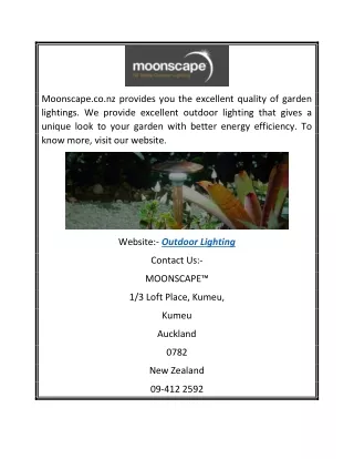 Outdoor Lighting | Moonscape.co.nz