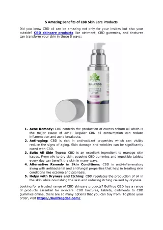 5 amazing benefits of cbd skin care products