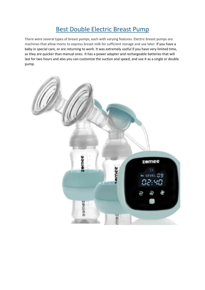 PPT Best Double Electric Breast Pump PowerPoint Presentation, free