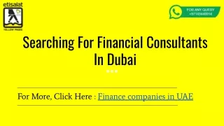 List Of Finance Companies In UAE | Financial Consultants In Dubai