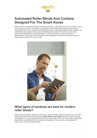 automated roller blinds and curtains designed