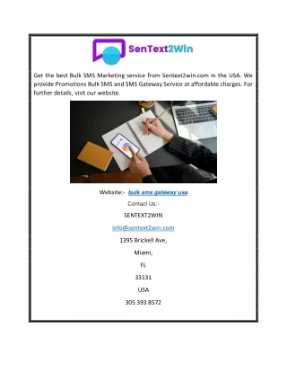 Bulk Sms Marketing Features | Sentext2win.com