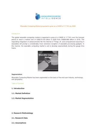 wearable computing market projected to grow