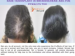 Hair Transplant in Bhubaneswar are for Females Too