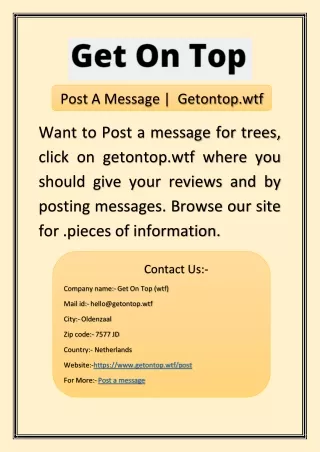 post a message getontop wtf