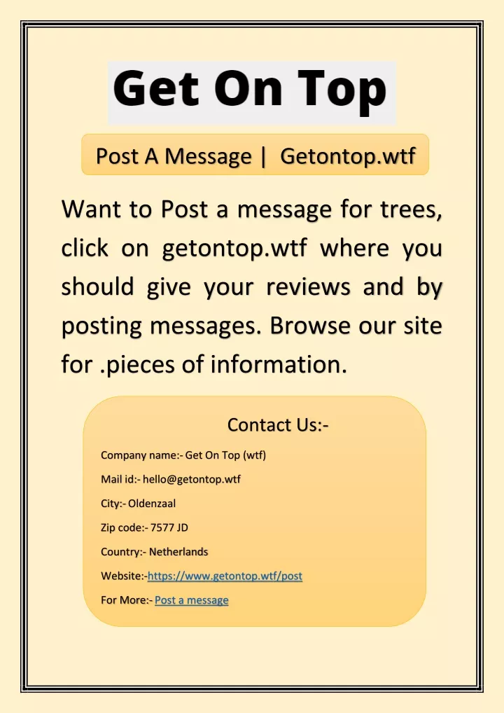post a message getontop wtf