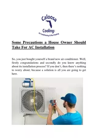 some precautions a house owner should take