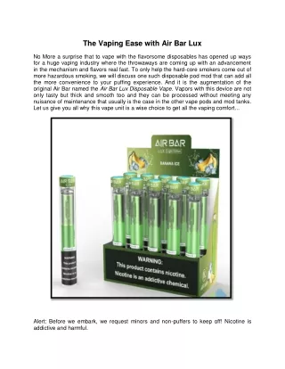 the vaping ease with air bar lux