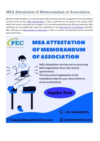 MEA Attestation of Memorandum of Association